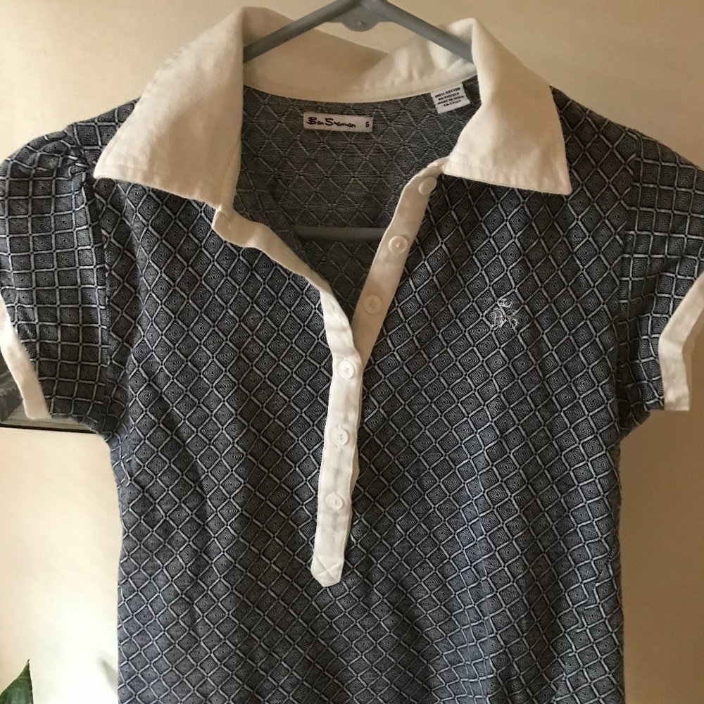 Retro Style Collared Tennis Top